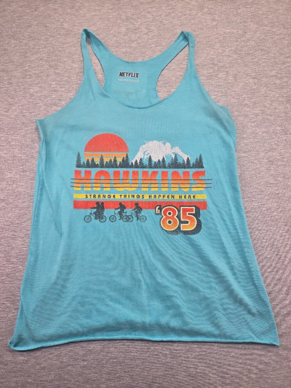 Stranger Things Hawkins 85 Racerback Tank Top Teal